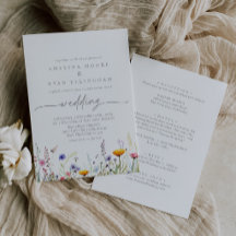 Spring Colourful Wildflower Front & Back Wedding