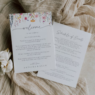 Spring Colourful Wildflower Wedding Welcome Letter