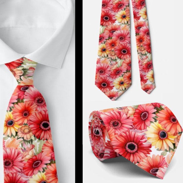 Spring Colours Gerbera Daisies Tie (Creator Uploaded)