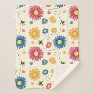 Spring Colours Sherpa Blanket