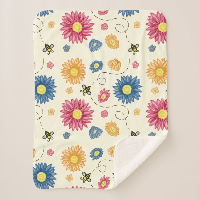 Spring Colours Sherpa Blanket (Front)