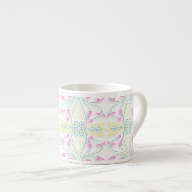 Spring Colours Swirls and Scrolls Espresso Cup (Front Right)