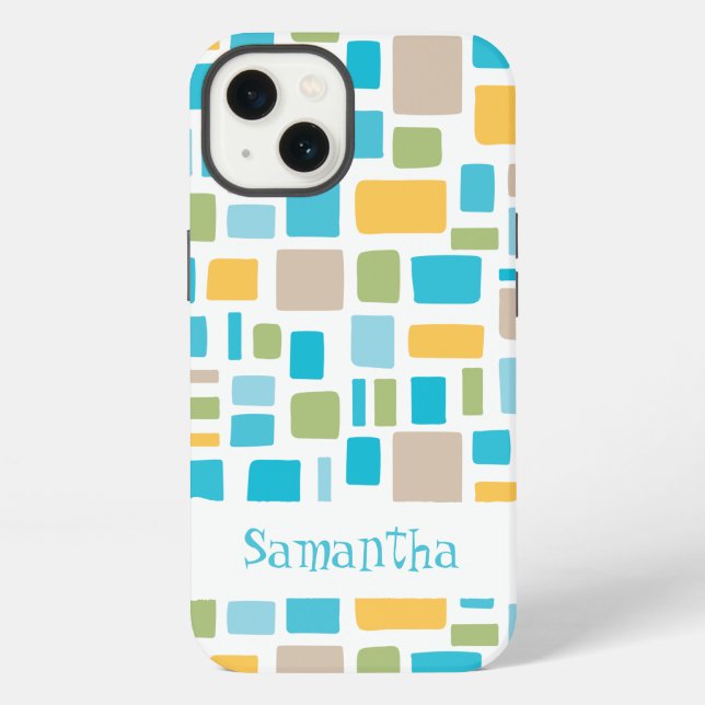 Spring Colours Wonky Squares & Rectangles iPhone Case (Back)