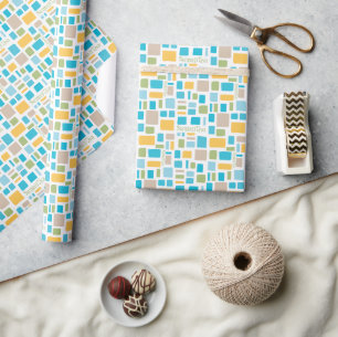 Spring Colours Wonky Squares & Rectangles Wrapping Paper