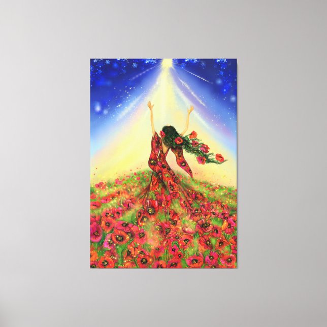 Spring Comes Canvas Print Flowers Girl - Painting (Front)