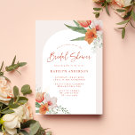 Spring Coral Peach Pink Floral Arch Bridal Shower Invitation<br><div class="desc">Spring Coral Peach Pink Floral Arch Bridal Shower Invitation</div>