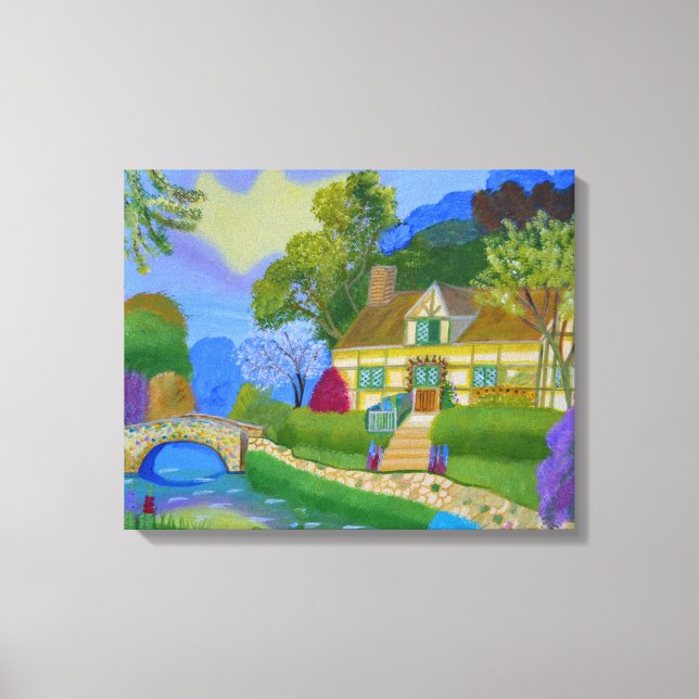 spring cottage canvas print (Front)