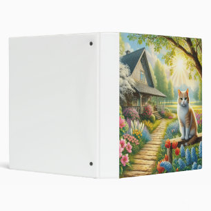 Spring cottage/garden & cat binder