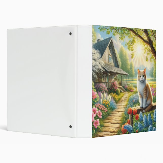 Spring cottage/garden & cat binder (Background)