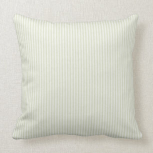 Spring Cottage Stripe Light Soft Green Throw Pillow