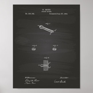 Spring Cotter 1893 Patent Art Chalkboard Poster
