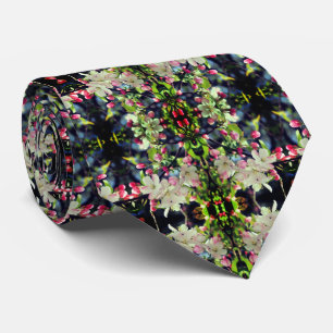 Spring Crabapple Blossoms Abstract Pattern Tie