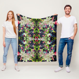 Spring Crabapple Blossoms Abstract Personalized Fleece Blanket