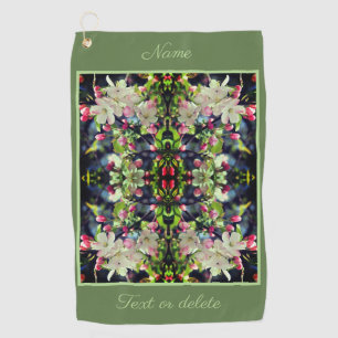 Spring Crabapple Blossoms Abstract Personalized Golf Towel