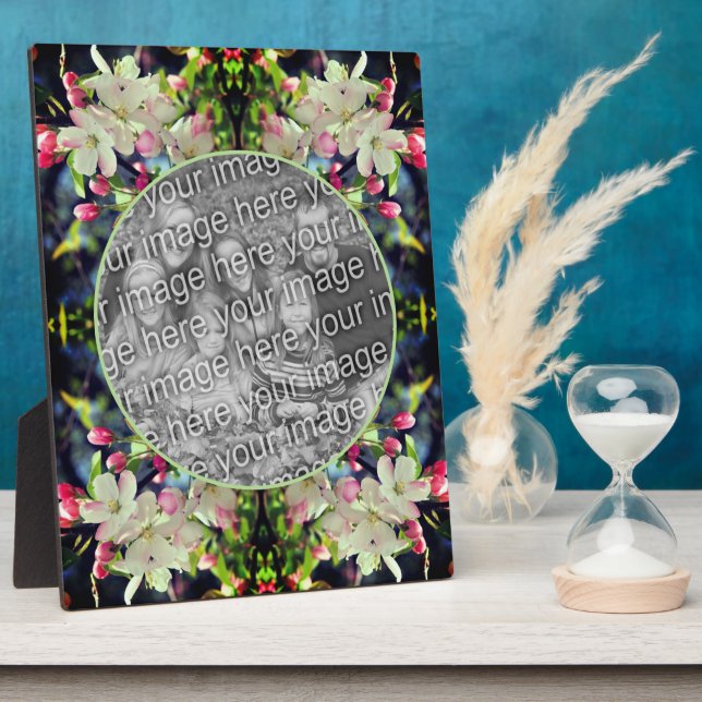 Spring Crabapple Blossoms Add Your Photo Plaque (Side)