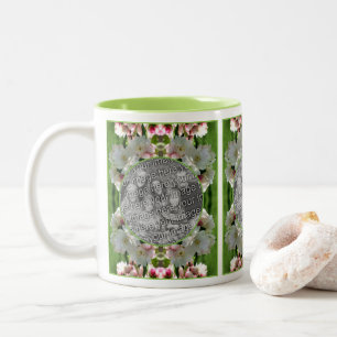 Spring Crabapple Blossoms Frame Add Your Photo Two-Tone Coffee Mug
