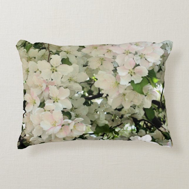 Spring Crabapple Flower Blossoms Close Up  Accent Pillow (Front)