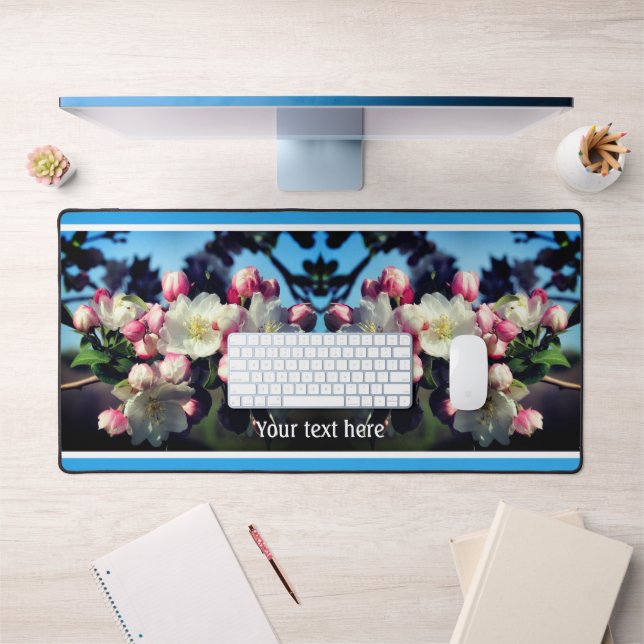 Spring Crabapple Flower Blossoms Personalized Desk Mat (Office 1)