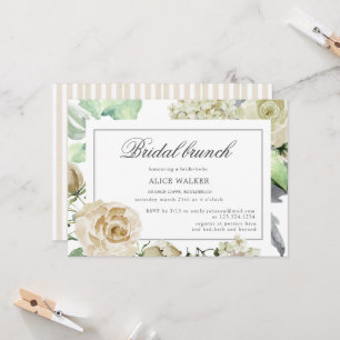 Spring Cream Floral Bridal Brunch Invitation