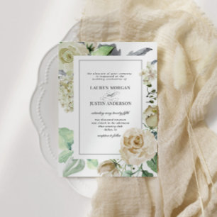 Spring Cream Garden Floral Wedding Invitation