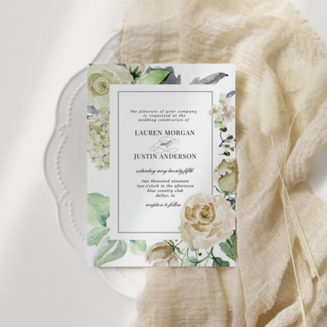Spring Cream Garden Floral Wedding Invitation (Creator Uploaded)