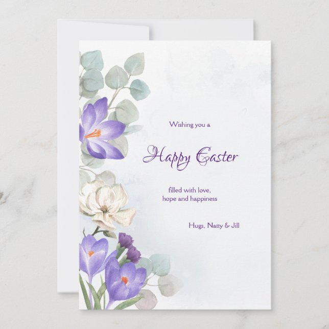 Spring Crocus Easter Greeting Card (Front)