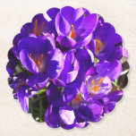 SPRING CROCUS PAPER COASTER<br><div class="desc">A photographic design of beautiful spring crocuses.</div>
