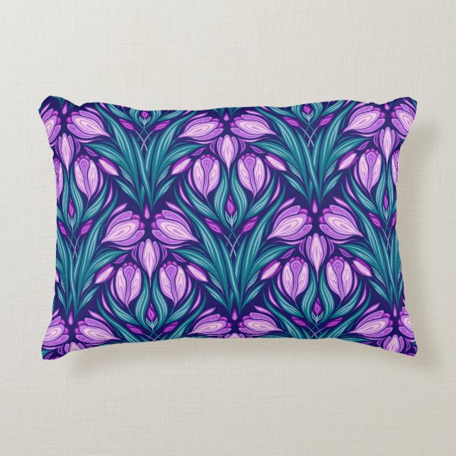 Spring crocuses accent pillow (Front)