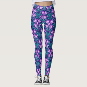 Spring crocuses leggings