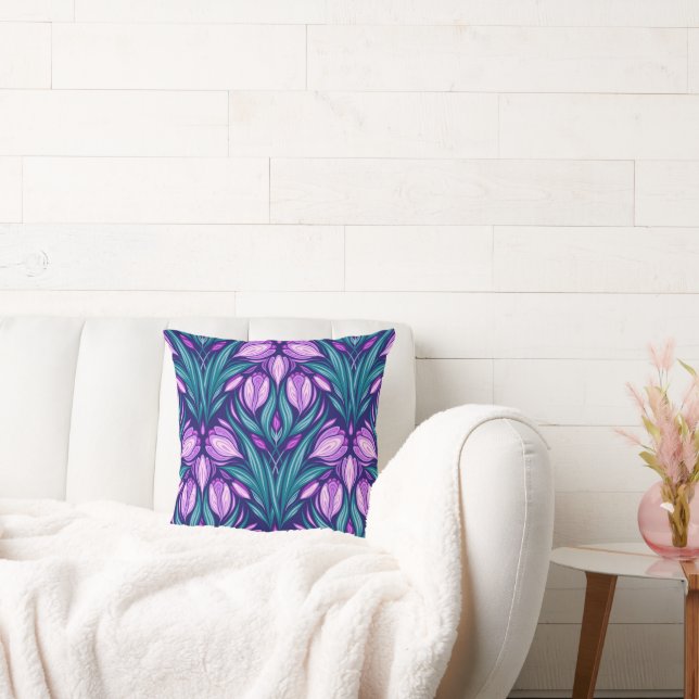 Spring crocuses throw pillow (Couch)