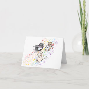 Spring Crossing rainbow bridge pug memorial card