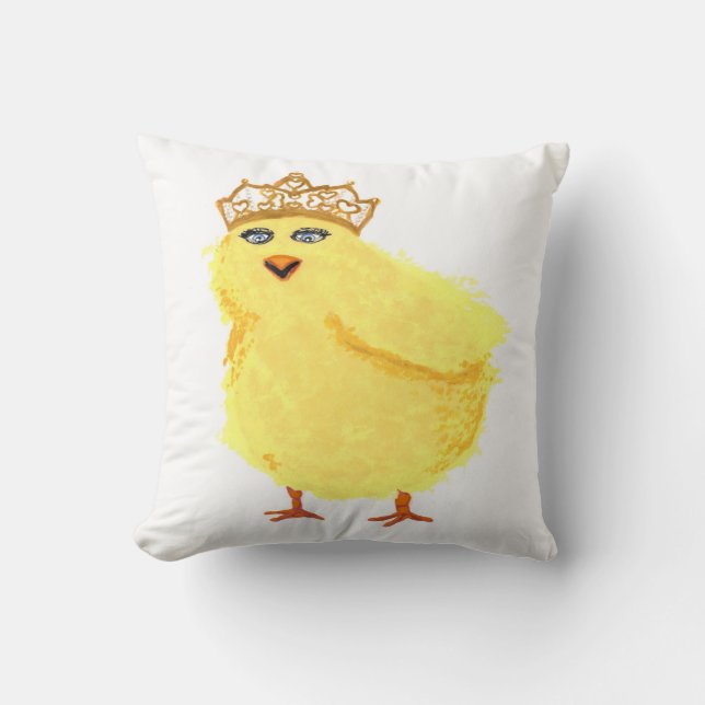 Spring crown chick and bunnies pillow (Front)