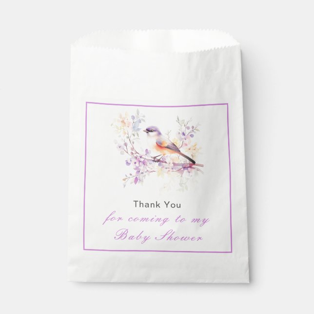 Spring Cute Bird Baby Shower Favour Bag (Front)