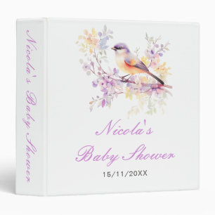 Spring Cute Bird Baby Shower Photo Album Binder
