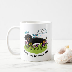 Spring Dachshund Dog Dachsie (black and tan) Cute Coffee Mug
