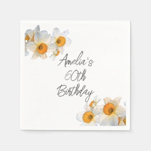 Spring Daffodil Any Age Birthday Napkin