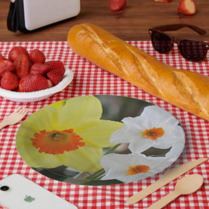 Spring Daffodil Blooms Floral Paper Plate