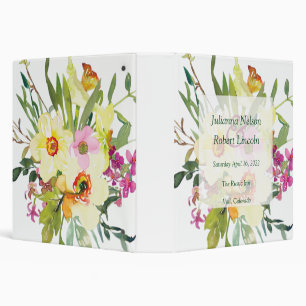 Spring daffodil bouquet wedding binder