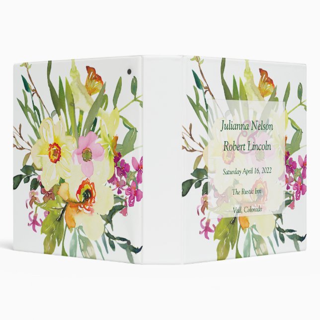 Spring daffodil bouquet wedding   binder (Background)