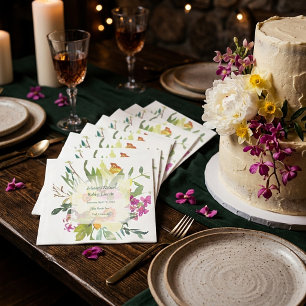 Spring daffodil bouquet wedding napkin