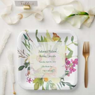 Spring daffodil bouquet wedding   paper plate