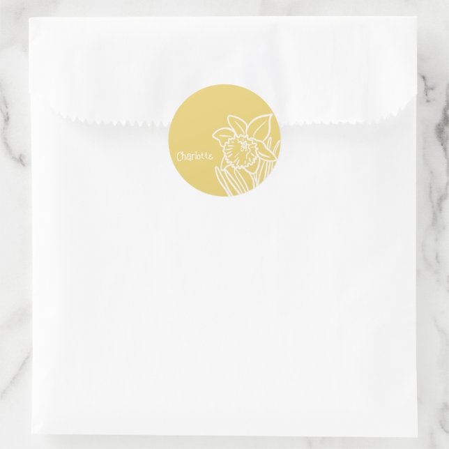 Spring Daffodil  Classic Round Sticker (Bag)