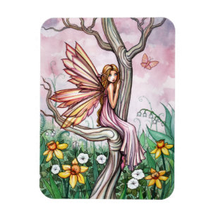Spring Daffodil Flower Fairy Magnet