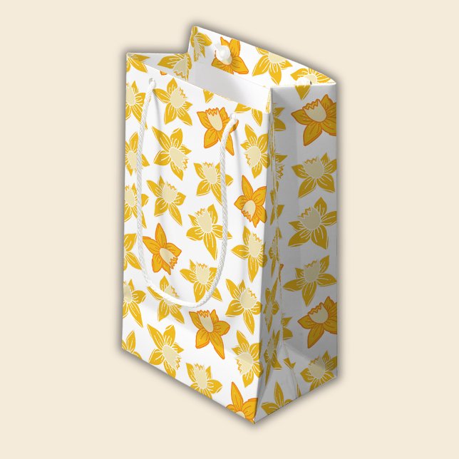 Spring Daffodil Pattern Small Gift Bag (Daffodil spring floral gift bag)