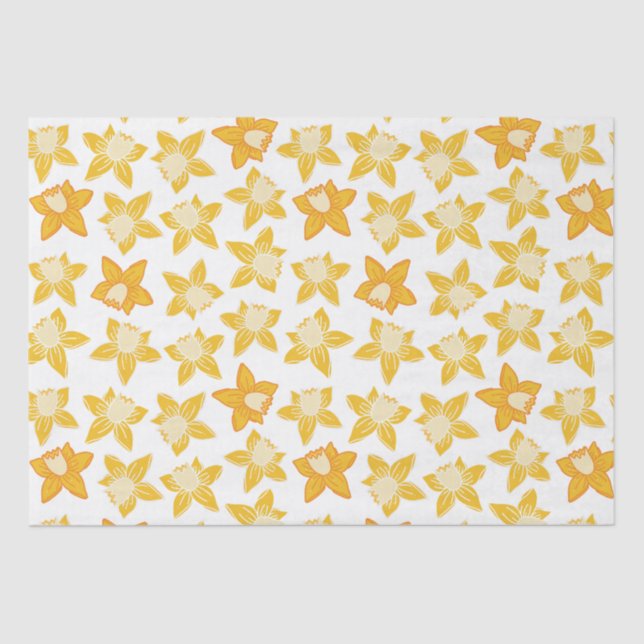 Spring Daffodil Pattern Tissue Paper (Front)