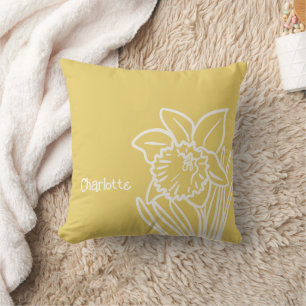 Spring Daffodil Throw Pillow