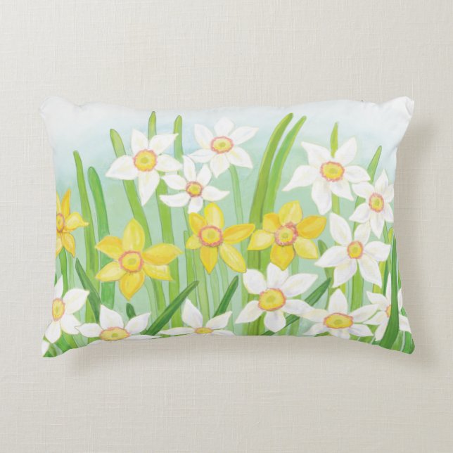 Spring Daffodils  Accent Pillow (Front)