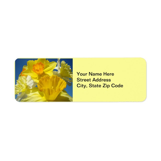 Spring Daffodils Address Labels stickers Floral (Front)