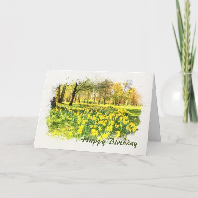 Spring Daffodils Card (Front)