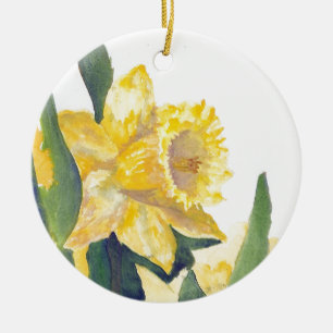 Spring Daffodils Ceramic Ornament